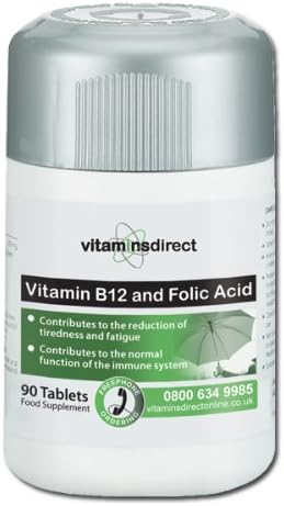 Vitamin B12 &amp; Folic Acid: 90 tablets 1000mcg / 400mcg