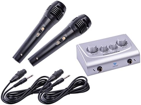 Quer Karaoke Set Mixer + 2 Dynamic Microphones Portable Party Events Fun Music