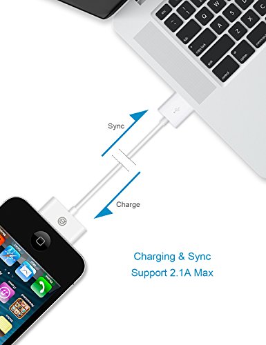 iPhone 4s Kabel, OPSO 1.2m [Apple MFI zertifiziert] iPhone 30 Polig auf USB Kabel für iPhone 4 / 4s, iPad 1/2/3, iPod-Note, iPod Nano – 4.0 Füße (1.2 Meter) – Weiß - 4