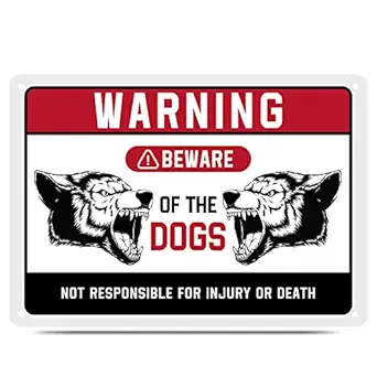 PSLER Yard Signs for Beware of Dog Reflective Waterproof Beware of Dog Signs in Aluminum StyleB