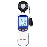 【Pantalla LCD】 Este medidor de luz digital mini portátil tiene una pantalla LCD retroiluminada en la que puede leer los datos con claridad. Este medidor de luz tiene alta precisión y respuesta rápida, y función de puesta a cero automática. Puede medir la iluminación y la temperatura actuales.