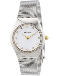 Bering Time 11923-004 - Reloj analógico de cuarzo para mujer con correa de acero inoxidable, color plateado