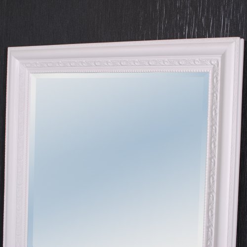 WANDSPIEGEL BAROCK 180x70cm SPIEGEL Pur-Weiß Argento HOLZRAHMEN UND FACETTE - 3
