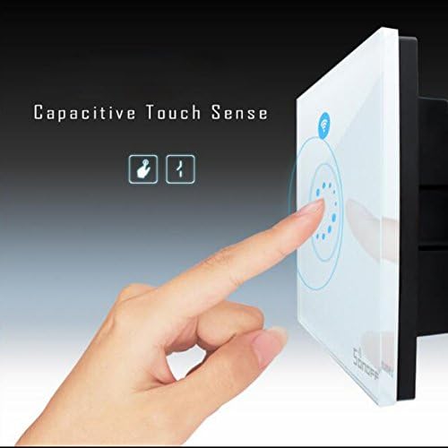Smart Wall Switch Exit Button, Devekop Touch Push Request to Exit Switch Open Door White ABS Plastic Panel Square With WIFI Control (Size:88*88*37mm EU standard)