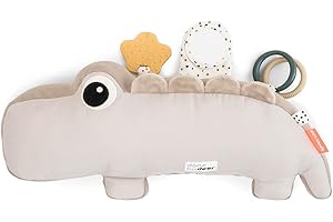 Done by Deer Tummy Time Kissen - Baby Bauchlage Kissen und Sensorik Spielzeug ab 3 Monate - mit Spiegel, Knistergeräuschen und Taktilen Texturen sowie Beißring für Zahnungshilfe