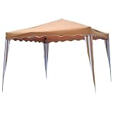 GARDEN DELUXE - Cenador Gazebo Plegable De Acero Y Tela Jardin Camel