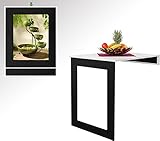 Handgefertigt in der EU LeRa Klapptisch Karina - Wandtisch - Küchentisch - Esstisch 80x66cm - Wird zu einem Bilderrahmen an der Wand