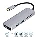 Produktbild QKa USB C-Hub, Typ C zu HDMI 4K-Adapter, 5-in-1-USB-C-Hub mit 2 USB 3.0-Anschlüssen SD/TF-Kartenleser (Starry Sky Grey)