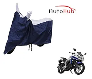 Auto Hub Water Resistant Bike Body Cover for Yamaha Fazer Ver 2.0 FI - Blue/Silver