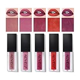 ★ 1 juego de 5 colores, brillo labial mate, líquido, tinte líquido, contiene vitamina E, cera de abejas, aceite vegetal y otros ingredientes naturales para hidratar tus labios.