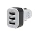 Produktbild KFZ Ladegerät 3 Port, Gusspower Auto Universal 12V 24V zu 5V 3 USB-Aufladeeinheits-Adapter für iPhone 7/7 Plus,Samsung Galaxy,HTC,Huawei,iPad, Smartphone,Tablet,Kindle und andere Geräte (Schwarz)