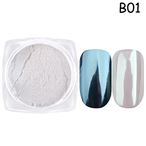 MIOBLET 1 Box Spiegel Nagel Glitzer Pigment Pulver 1g Gold blau lila Staub Maniküre Nail Art Glitzer Glitzerpuder DIY Chrom Pulver Dekorationen