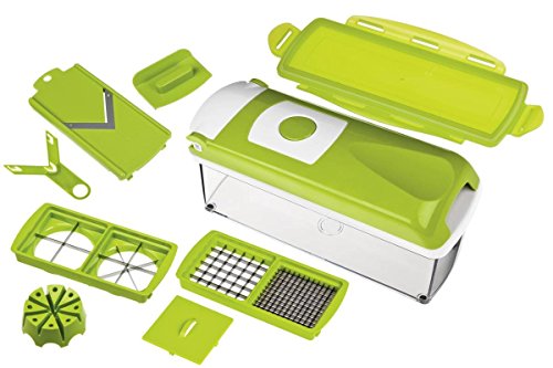 Orignal Genius Nicer Dicer Plus Set , 10-tlg. Gemüseschneider Obstschneider NEU (GRÜN)