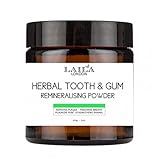 Tooth & Gum Powder - Herbal Organic Extra-Strength 100% Natural (Fluoride-Free) Natural Whitening Remineralising Dental Polish 60ml - Breath Freshener - Bentonite Clay, Myrrh & Mint - Satisfaction Guaranteed