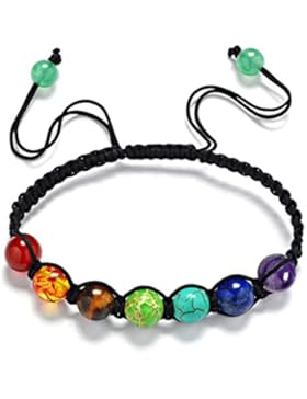 Jiayiqi 7 Chakra Heilende Steinperlen Runde Geflochtene Seil Energie Armbänder