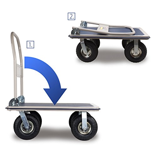 Plattformwagen 300 kg luftbereift Transportwagen Handwagen Transportkarre SN300C - 3