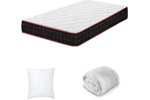IZTOSS Matelas 90x190CM avec Couette Oreiller.Epaisseur 14CM.Matelas 1 Personnes Mousse A Mémoire (90x190+CouetteOreiller)