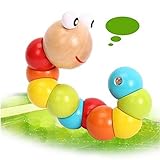 HuntGold Baby Kinder pädagogischen Zug Nette Finger Flexible Twisting Worm Spielzeug