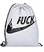 Produktbild BetterStylz Jahn2 Fuck Turnbeutel Rucksack Sport Beutel Gymsack Hipster Tasche Weiß (ca. 32 x 39 cm)