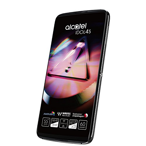 Alcatel Idol 4S Smartphone, Display 5.5' Pollici, 32 GB Memoria interna, 3GB RAM, Android 6.0 Marshmallow, Fotocamera 16MP, Dual SIM, VR incluso, Grigio [Italia]
