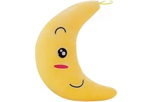Uposao Cojín LED, Luna Luminoso Peluche Almohada de Peluche Relleno Juguetes de Peluche Almohada Habitación Infantil Almohada Navidad Halloween Fiesta Decoraciones Peluche Muñeca de Peluche para Niños