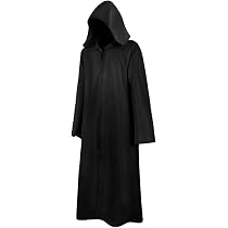 Capa Negra Con Capucha AOOWU – Túnica Jedi Medieval Unisex De Lujo – Perfecta Para Vampiro, Mago O Halloween