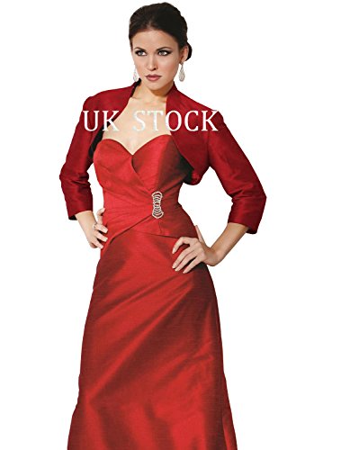 green emerald velvet dress Wine Red short sleeve wedding satin bolero jacket main image 0