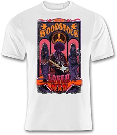 Jimmy Hendrix Live at Woodstock Lover Man T-shirt sizes S to 2XL
