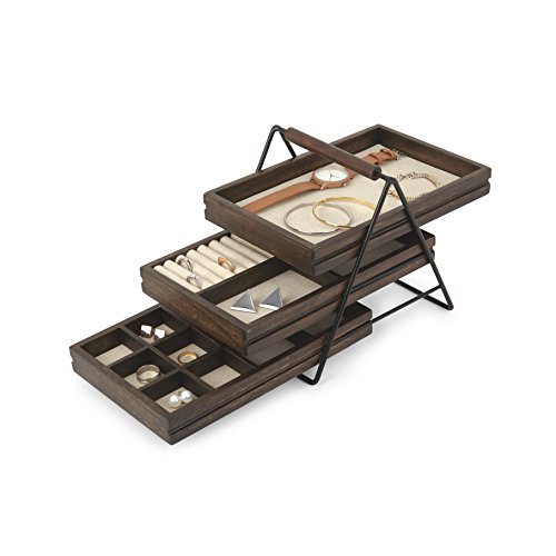 Umbra 1004037-048 Terrace Schmucktablett, Holz, walnuss, 25,4 x 17,78 x 19,68 cm - 2