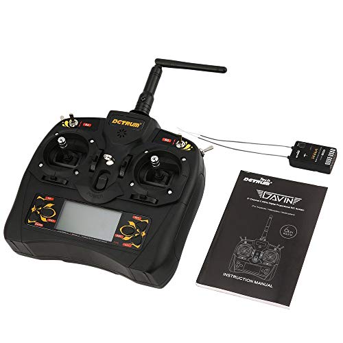 Detrum GAVIN-6C 2.4G DSSS FHSS 8 Channels Remote Control +Istone SR86A Fixed Wing Meteorite Stabilization Receiver DTM-T009 - Black