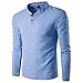 Produktbild Elecenty Herren Bluse Pullover, Langarmshirts Lässige Übergröße Tops Hoodie Sweatshirt Bluse Rein V-Ausschnitt Männer Kapuzenpullover Streetwear Kompressionsshirt Hemden Hemd (M, Blau)