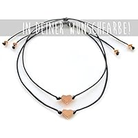 2 Freundschaftsarmbänder rolsegoldenes Herz deiner Wunschfarbe!