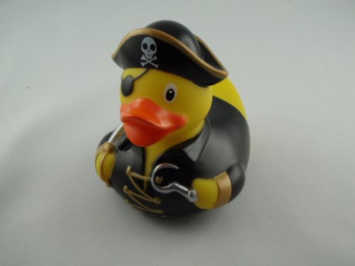 Lilalu 1835 Pirate Rubber Duck Bath Toy, Multicolour, 8.5 x 7.5 x 8.5 cm
