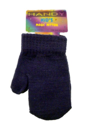 Baby Toddler Magic Mittens Assorted Colours Soft Stretchy navy.