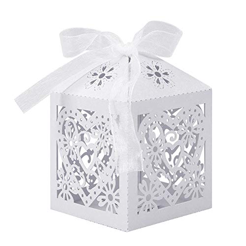 UNHO 25 Stück Schachtel Geschenkbox, Süßigkeit Kästen Gastgeschenke Gastgeschenk Kartonage Bonboniere Kasten für Hochzeit Geburtstag Baby Shower Feier
