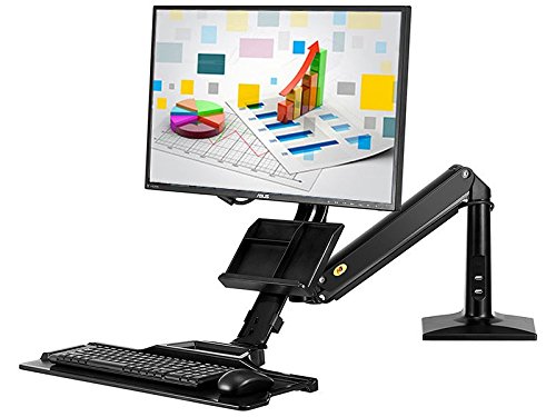 NB FC35 BLK Support ergonomique ajustable pour travail assis-debout pour clavier et écran PC22? - 35?