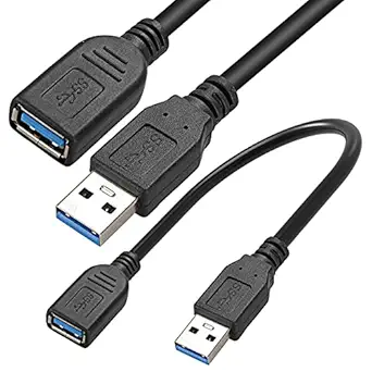 Storite 15cm USB 3.0 Male A to Female A Extension Cable 5GBps for Laptop/PC/Mac/Printers- Black