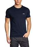 Men's plain T-shirt from BOSS. Crafted from soft cotton, the tee is cut with a regular fit and features a round neckline, narrow, top-stitched sleeve cuffs and a straight hem. Finished with contrasting branding to the chest and a raised logo print at the