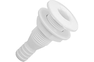 Qiilu Scarico passascafo Raccordi Passanti Dritti per Barche Accessorio Connettore Tubo Flessibile Resistente Agli Urti in ABS 5/8 per Barche Marines(bianco)