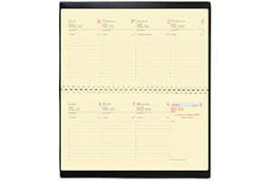 Quo Vadis - Wkład kalendarza - Spiralé - 2025 - Planital - Semainier Planning - Francuski - 12 miesięcy i 1/2 od połowy grudnia do grudnia - 8,8x17 cm - Papier Clairefontaine Ivory - Wyprodukowano we