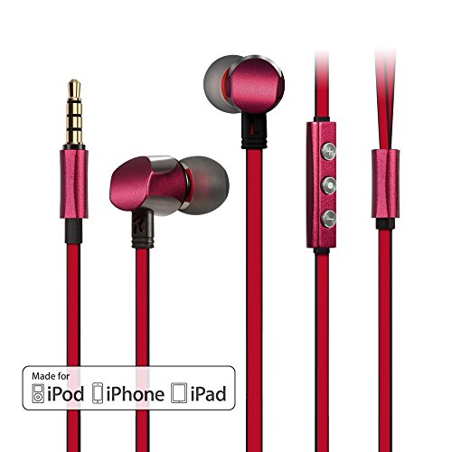Auriculares Estéreo Súper Función de Bajos en Oreja de Insonorización con Micrófono Llamadas Manos Libres, Conector Estéreo de 3.5 mm para iPhone iPad iPod