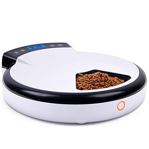 Preisvergleich Produktbild JJZHY Haustier-Automatische Zufuhr-Hundefutter-Drehende Katzenfutter-Automatische Fütterungsmaschine Trockene Und Nasse Nahrung Intelligente Zeitliche Zufuhr,Weiß,Einheitsgröße