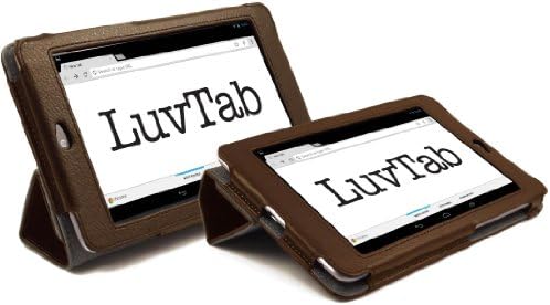 LuvTab BROWN Google Nexus 7 (7 inch) Genius Multifunctional / Multi Angle Luxury Executive Wallet / Cover / Stand Case with Magnetic Sleep Sensor - Fits all versions / models