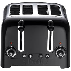 Dualit Grille-pain 4 tranches Slot Lite VARIO dans Un coup d'œil à haute finition Black Gloss et la fonction pop 46205  - * ** IMPORTATION BRITANNIQUE ***