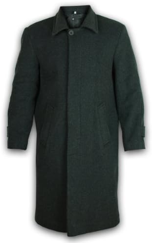 Mens Wool &amp; Cashmere Long Outerwear Overcoat (5XL, Charcoal)