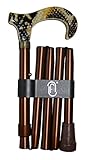 Finna 49387 to Fabric Snake Folding Walking Stick and Aluminium Adjustable Bronze