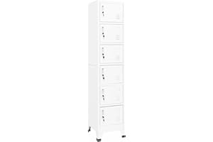 Norheim Armario CasilleroTaquillas vestuarios Armario Taquilla Armario Metalico de Acero Armario Oficina con 6 Casilleros y Puertas con Cerradura Gris Antracita 38 x 40 x 180 cm