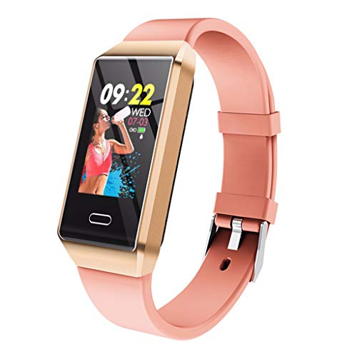 Para Samsung Gear S SM-R750 Smart, Manadlian Pulsera reloj de cuero genuino Banda de correa (Rosado A)