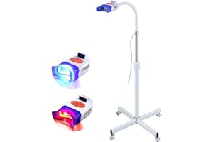 FUNCHIC Lampada per sbiancamento dei denti Tipo di supporto da pavimento Macchina per sbiancare i denti a freddo dentale con 10 pezzi LED blu chiaro azzurro/luce rossa 2 colori