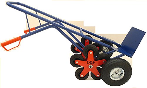 Sackkarre / Treppensackkarre 200Kg Stahl mit 5 Sternförmigen Zusatzrädern für Treppenaufgang